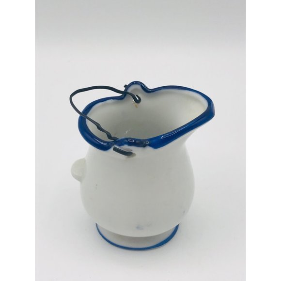 Vintage Home Sweet Home delft blue and white ceramic mini pitcher with handle. - Picture 3 of 8